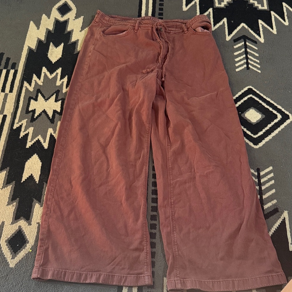 American Eagle Outfitters Wide-Leg  Jeans in Rust